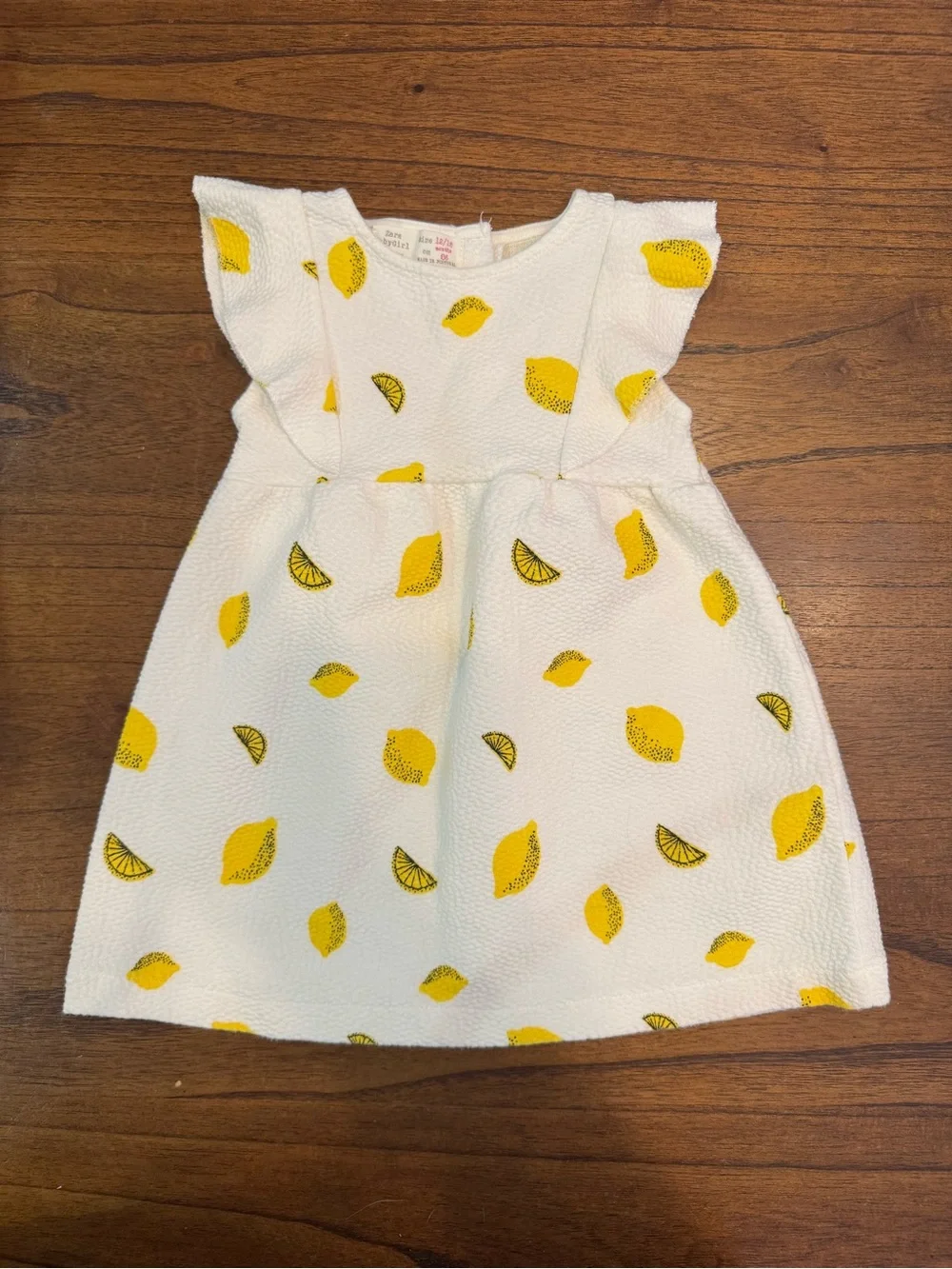 Zara BabyGirl White Dress with Yellow Lemons